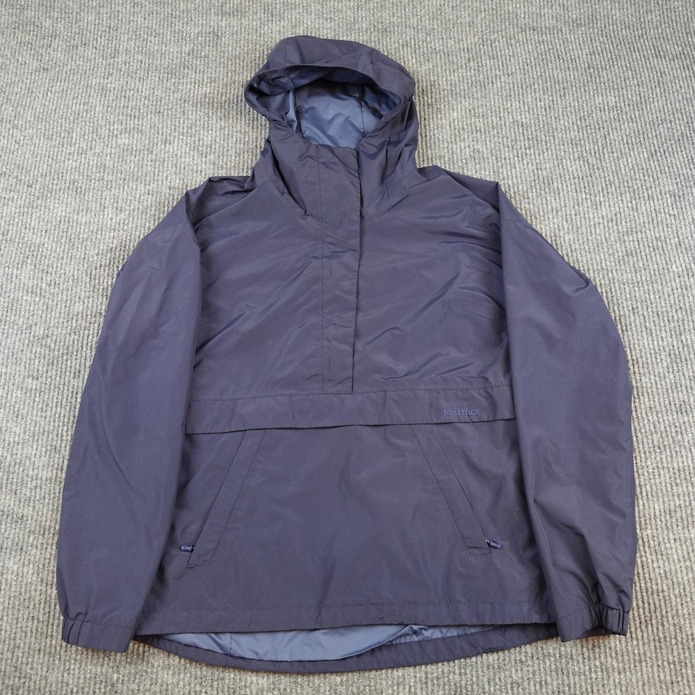 Marmot Jacket Mens Large Blue Hooded Pullover Anorak Windbreaker Lightweight
